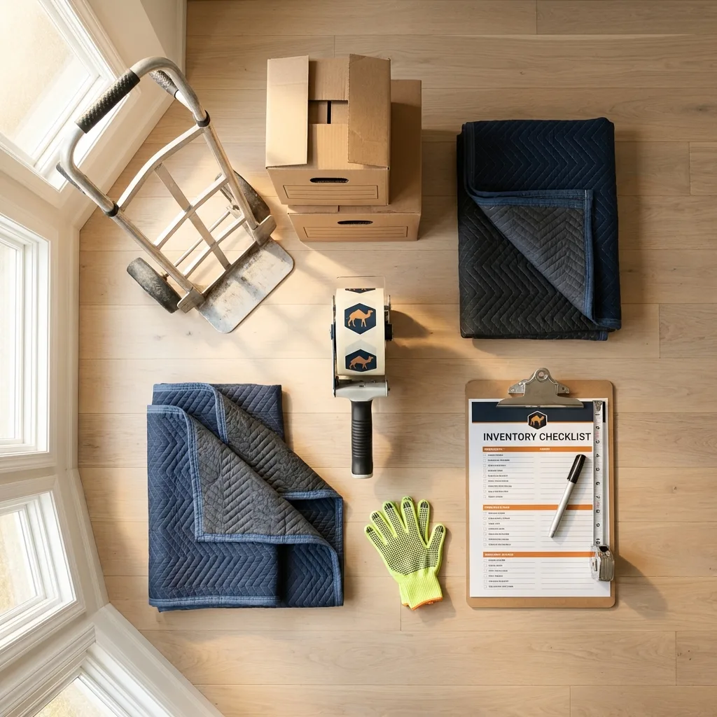 Professional moving supplies and packing materials layout for Okeechobee residential relocations